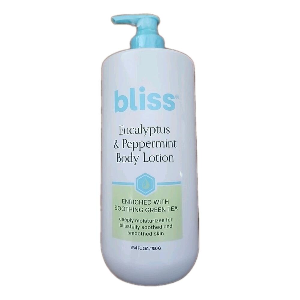 Bliss Eucalyptus & Peppermint Body Lotion Enriched with Green Tea 25.4oz Sealed
